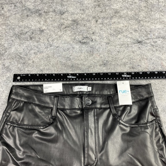 Rue+ Faux Leather Pants Womens 1X Black‎ High Rise Boot Ultimate Stretch NWT - Picture 7 of 8